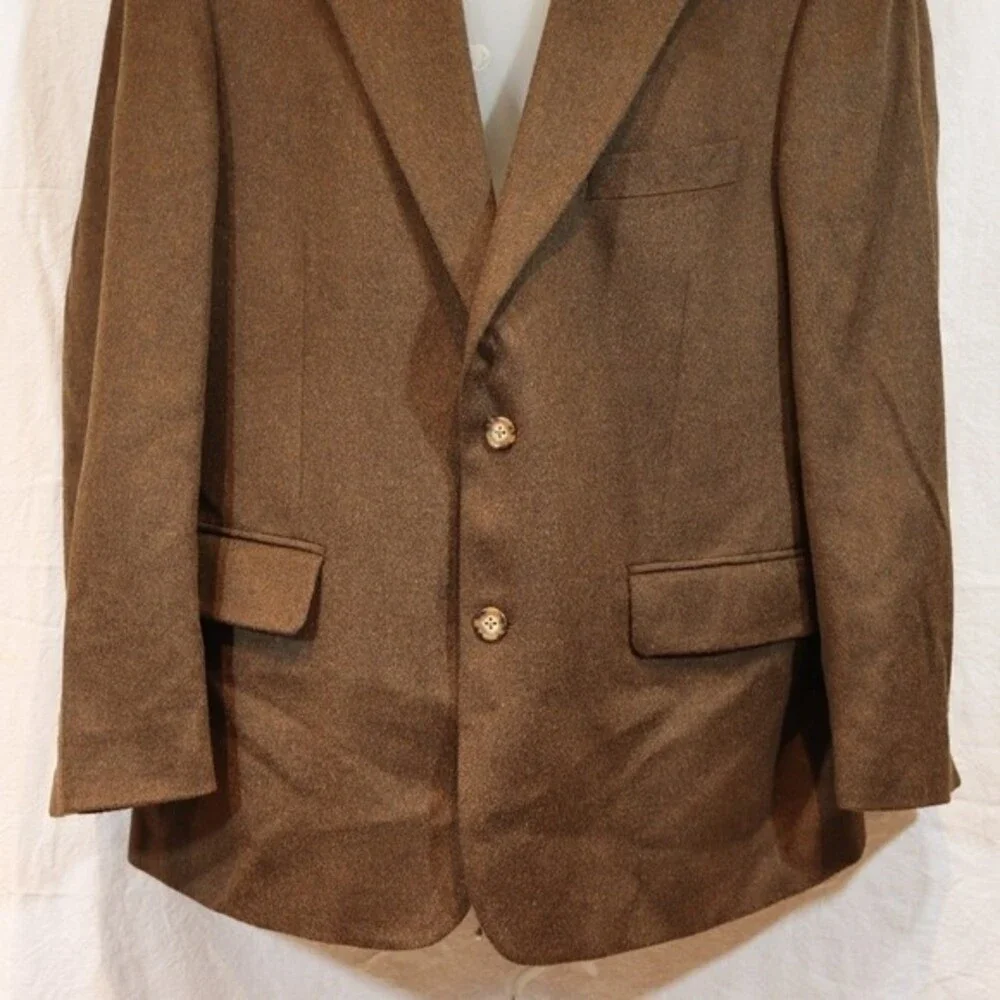 Bill Blass Brown 100% Camel Hair Blazer Jacket 42S